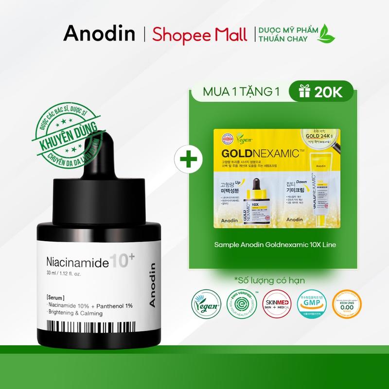 [Siêu hot hôm nay] Tinh chất dưỡng trắng và mờ thâm Anodin Niacinamide 10 Plus