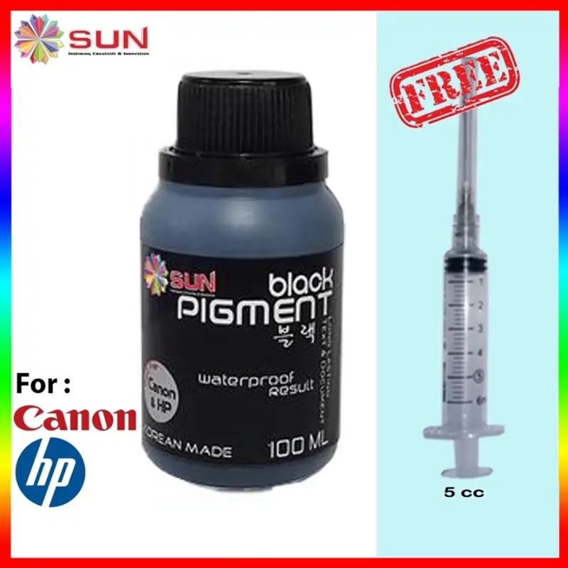 TINTA PIGMENT PRINTER CANON / HP - SUN BLACK PIGMENT INK 100 ML Hitam 0