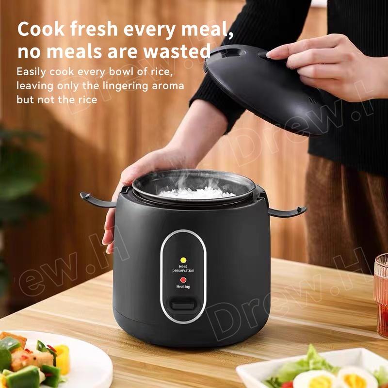 Mini Rice Cooker electric caldronwith Non-stick Pot and Steamer (1.2L/200W) 4