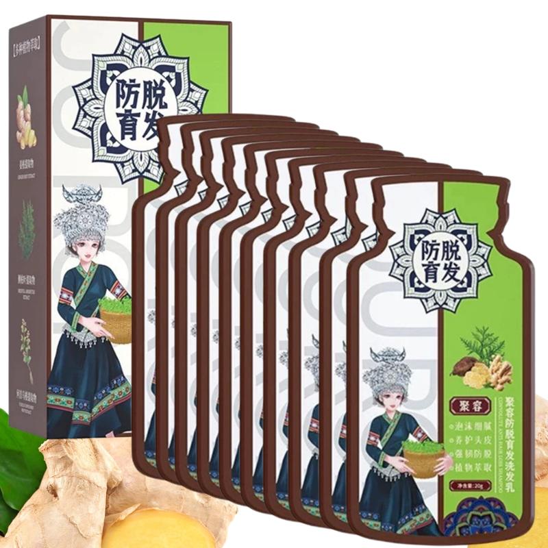 (Combo 40 Gói)Hộp 10 Gói Dầu Gội Gừng Tưởi Hỗ Trợ Chống Rụng Tóc Và Kích Thích Mọc Tóc Giúp Tóc Chắc Khoẻ Tự Nhiên Cho Nam Nữ-LUTAMALY 3