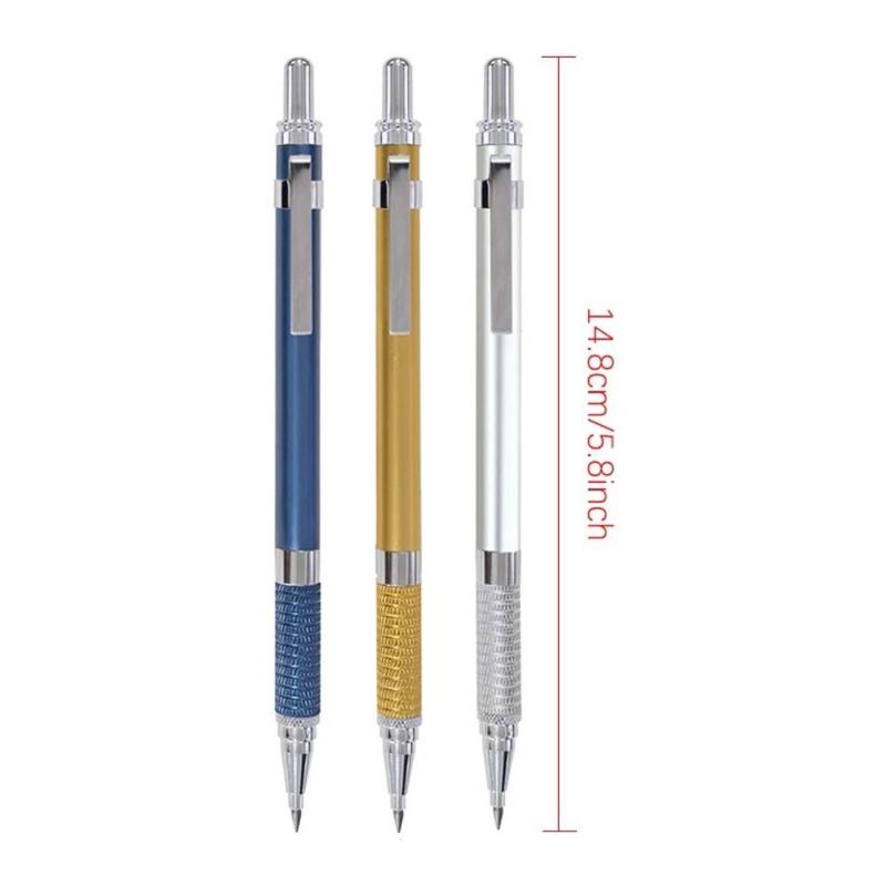 Bút chì Cơ kim loại, thiết kế đơn giản, trọng lực thấp, 2,0MM, bút chì đẩy, bút chì di chuyển, thích hợp cho đồ dùng văn phòng và trường học 2