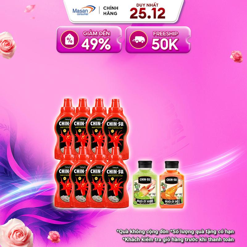 combo 8 chai Tương ớt CHIN-SU MN 250gr+ 1chai Xốt muối ớt CHIN-SU xanh 200gr +…