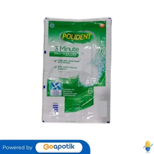 POLIDENT 3 MINUTE DENTURE CLEANSER PACK 6 TABLET - Shop | Tokopedia