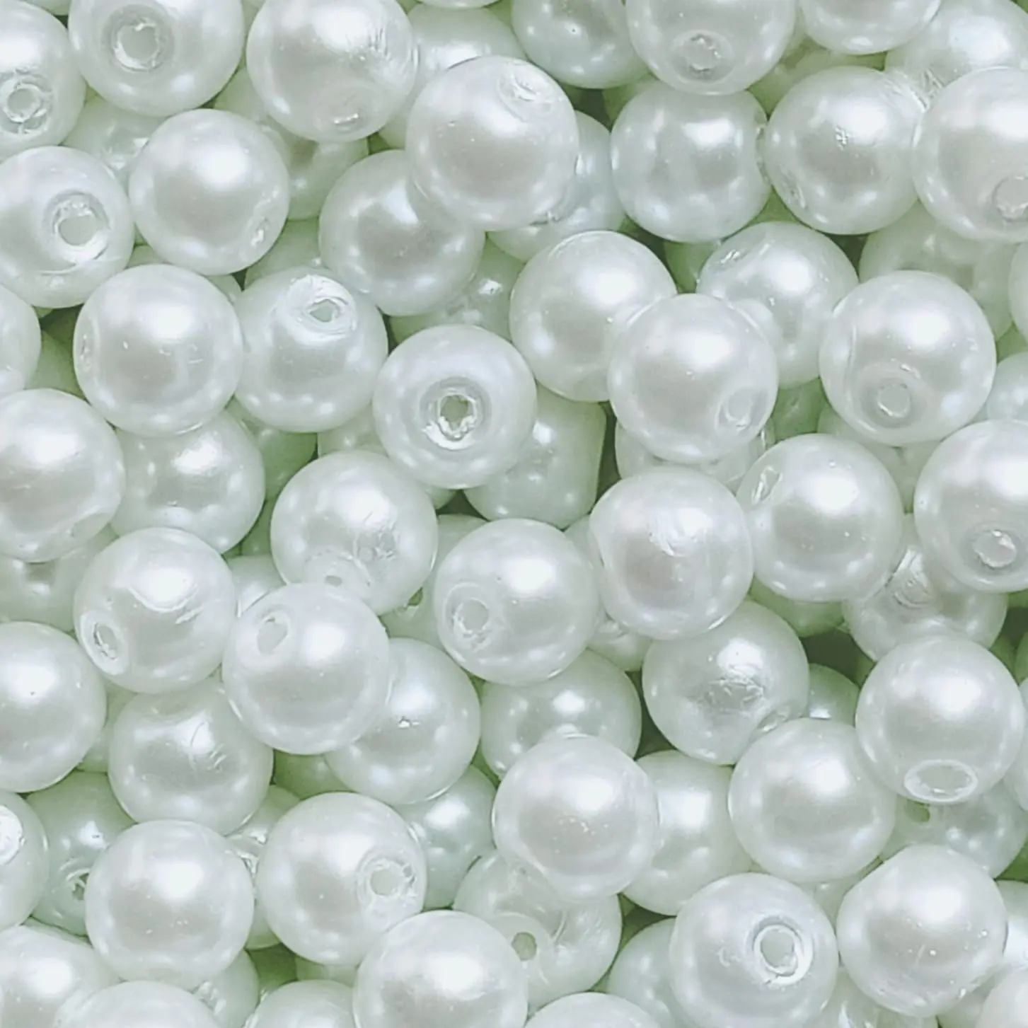 mutiara sintetis mutsin berat manik mote lubang tembus ukuran 6mm per 20 gram manik  manik beads indonesia