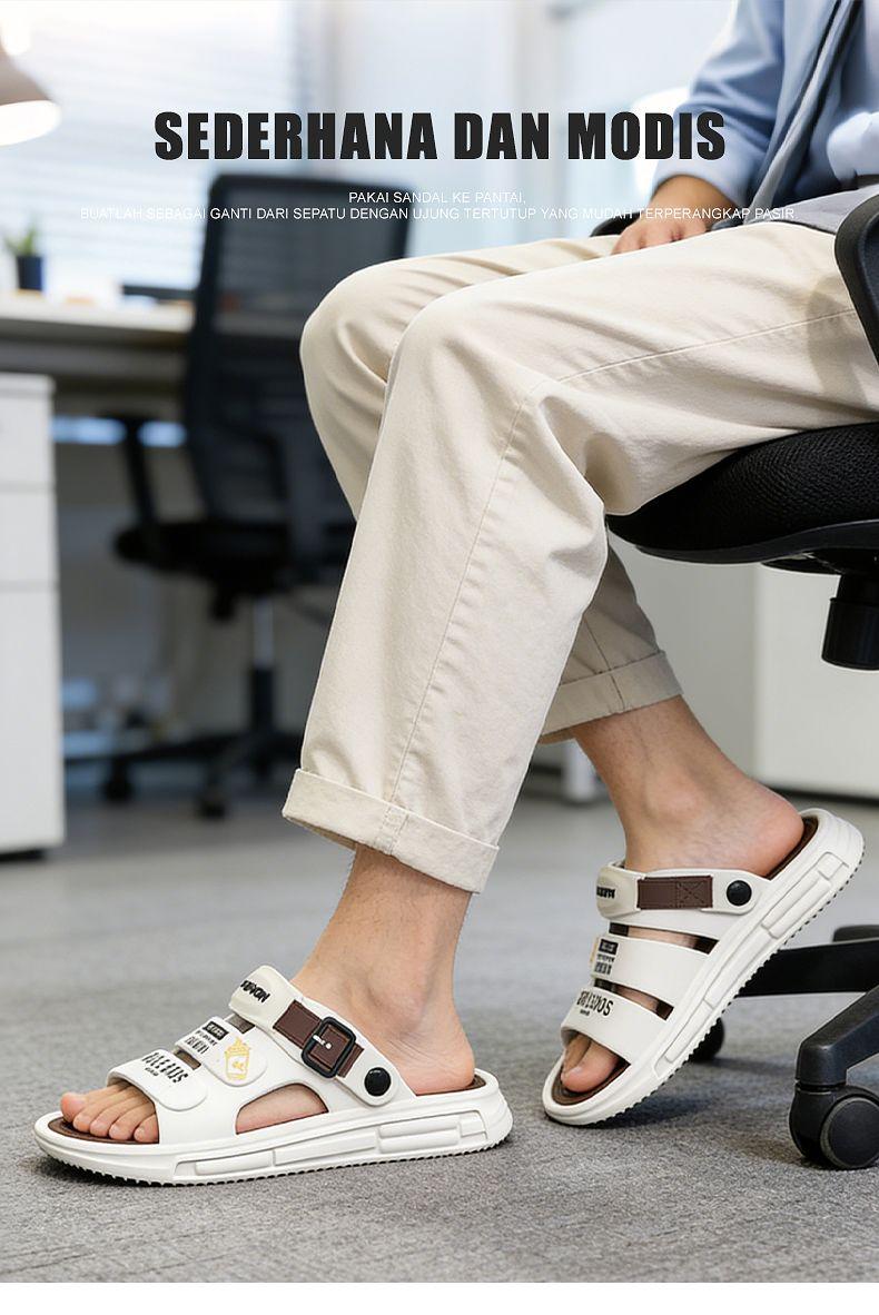 Sandal pria klasik Korea terbaru, bahan EVA, tahan aus dan lentur, tidak mudah berubah bentuk, harga terjangkau