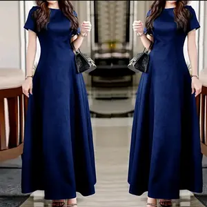 LONG DRESS PARTY AQILA SCUBA polos OUTFIT PARTY SCUBA Anggun polos  Wanita Formal