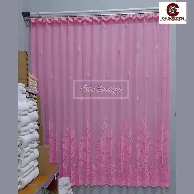 Gorden Vitrase Tulip pink tosca puring gorden siang 4