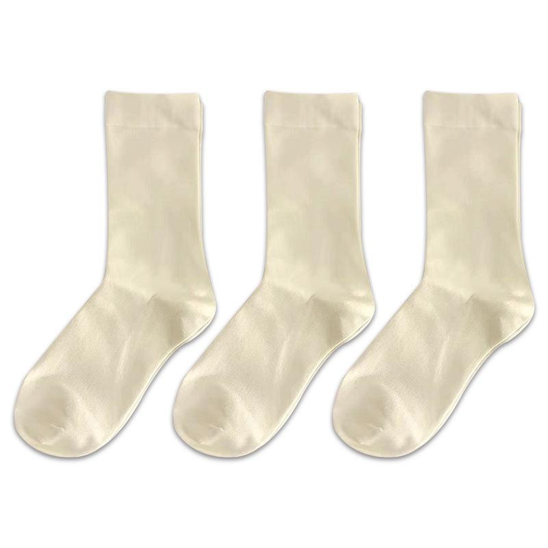 Product Introduction of Socks for Women2024 Spring and Fall New Japan and South Korea Four Seasons Simple Cotton Pile Socks Moon Socks Mid-calf Socks 14