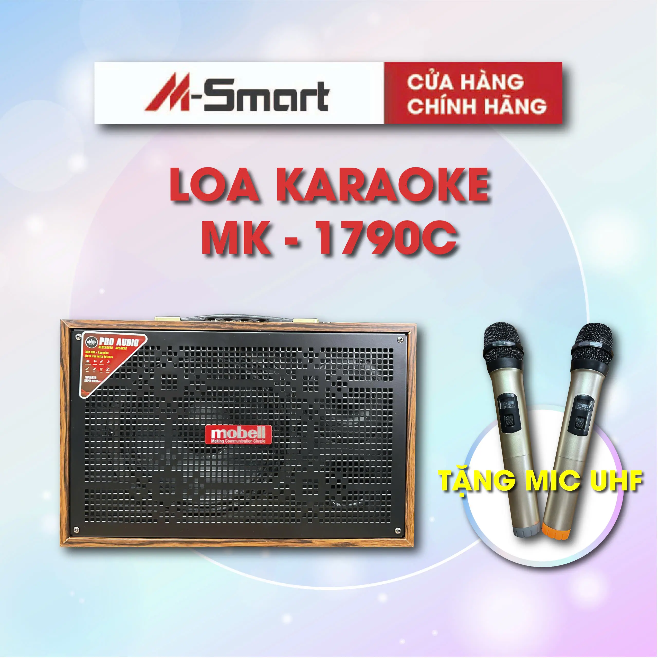 [MOBELL] Loa Karaoke xách tay Mobell MK-1790C Bluetooth Công Suất Lớn 150W Chính Hãng Bảo Hành 12 tháng Tặng kèm 2 mic Củ Loa Kem Nghe Nhạc