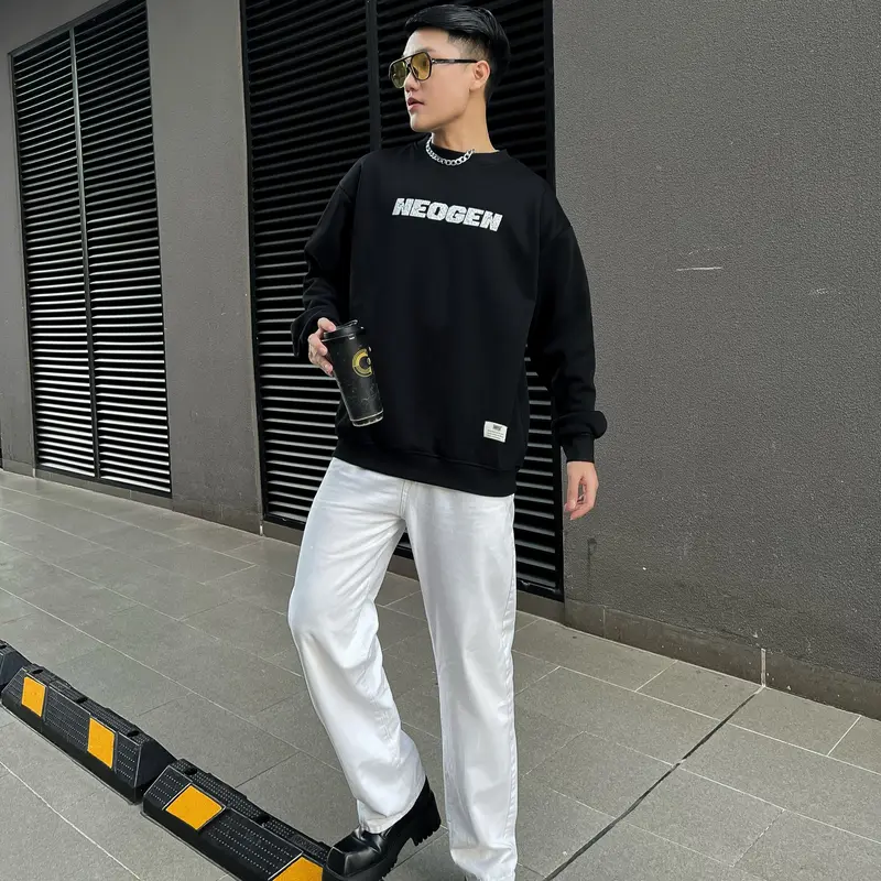 Áo sweater nỉ lông cáo unisex local brand Neogen ST01 form rộng dành dài tay dành cho nam nữ phong cách cá tính 3