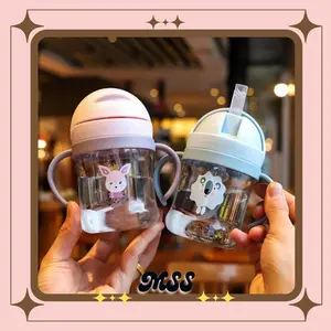 MSS Botol Minum Anak Viral 280ML Botol Air Minum Anak Bayi Karakter Hewan Gelas Anak Balita Training Cup Baby Warna Pastel Botol Minum 280 ML Bottle Peralatan