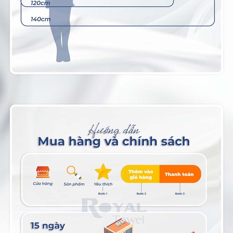 Product Introduction of Khăn tắm Royal 70x140cm với sợi bông cotton dày thấm hút tốt, không đổ lông, không ra màu đồ dùng Nhà Tắm 8