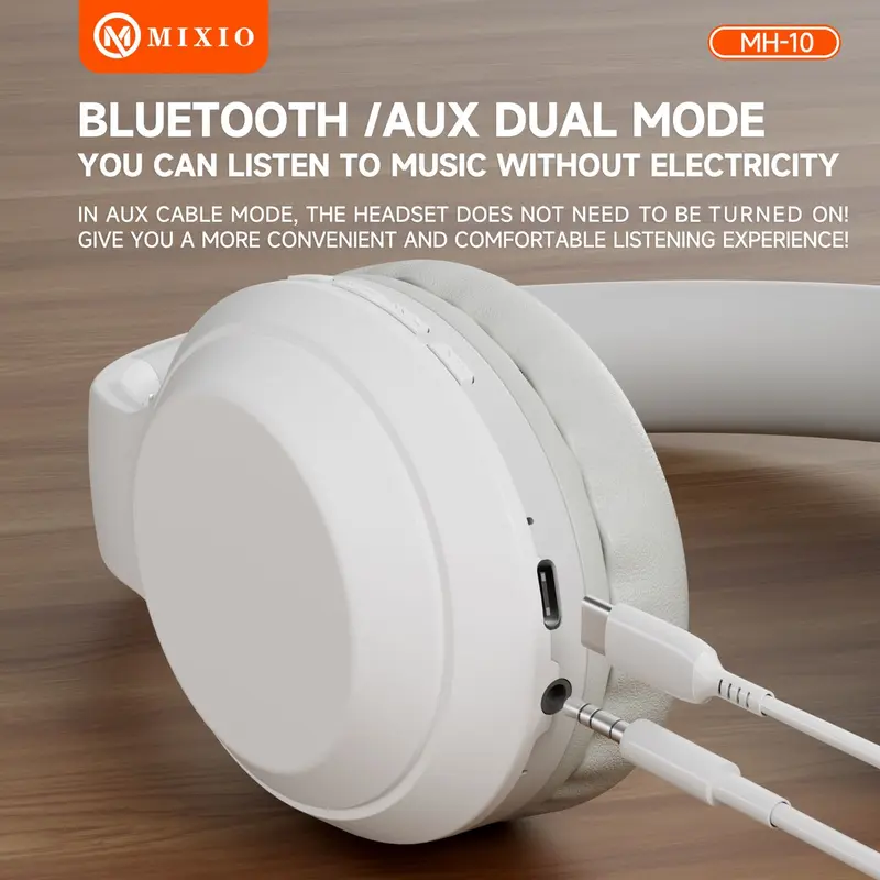 MIXIO MH-10 Headphone Bluetooth Wireless Headset Earphone 5.3 4