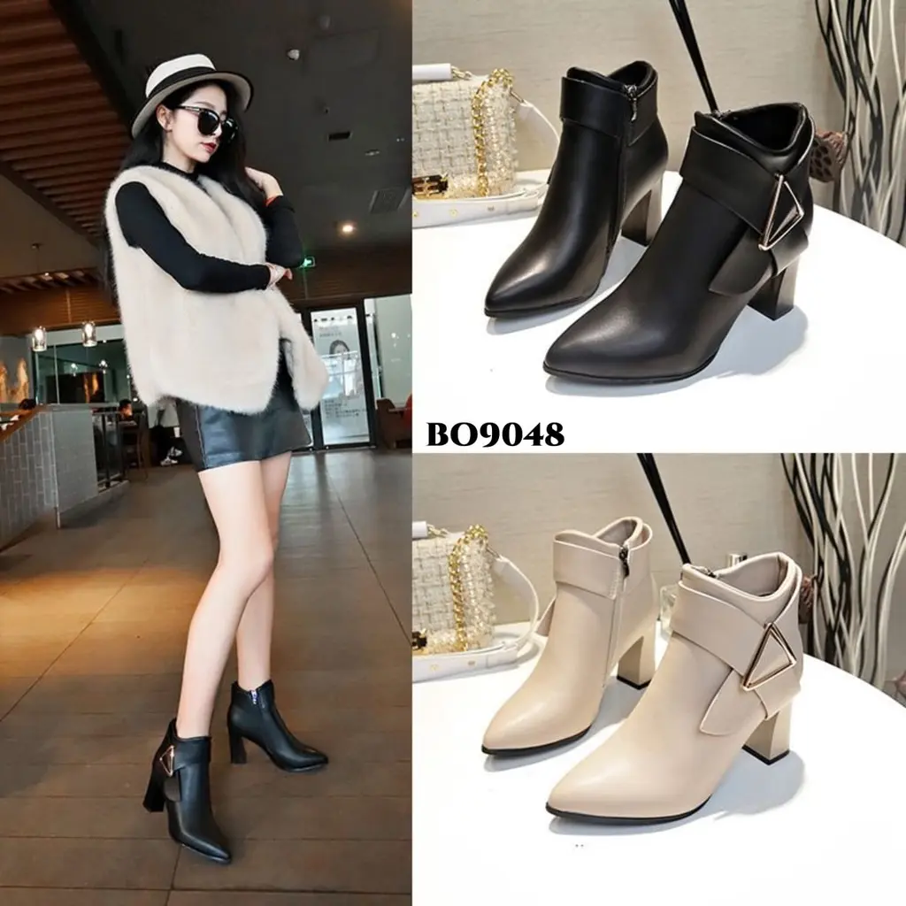 Sepatu Boots Flat Fashion Wanita Ala Korea Stylen Bo9048