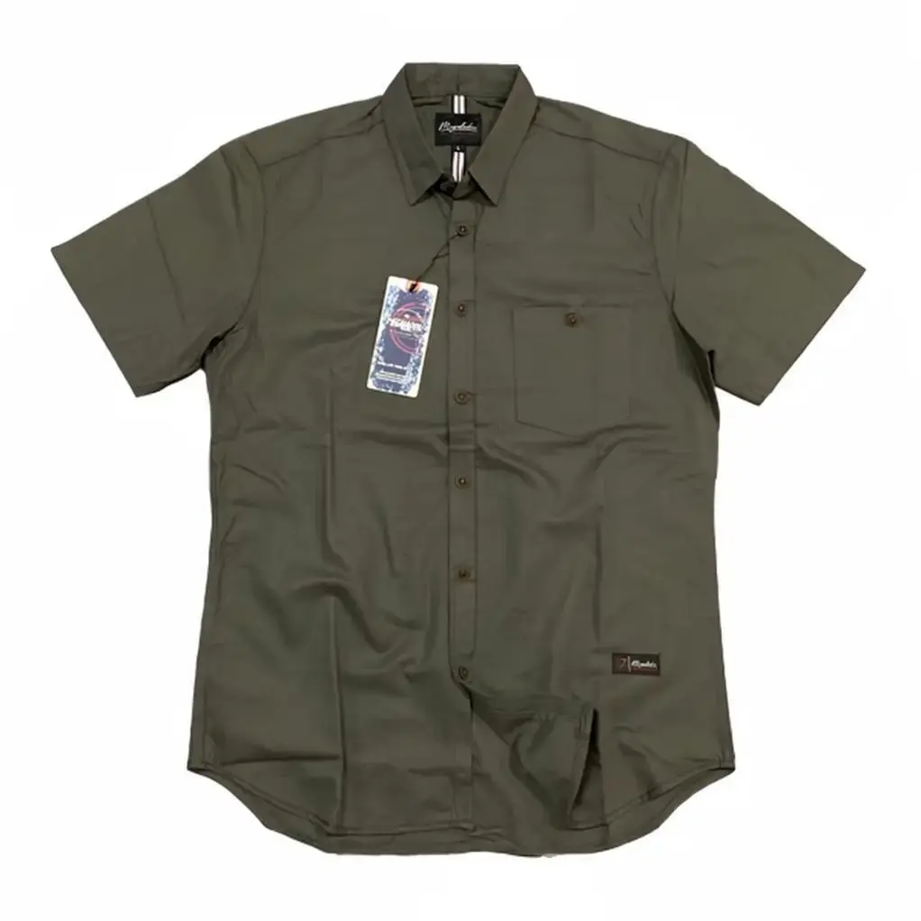 Kemeja Lengan Pendek Kualitas Premium Full Accecoris Bahan Sigaret Slim-fitting Katun Nyaman Slimfit Keren Basic Kerah Pria Panjang Casual