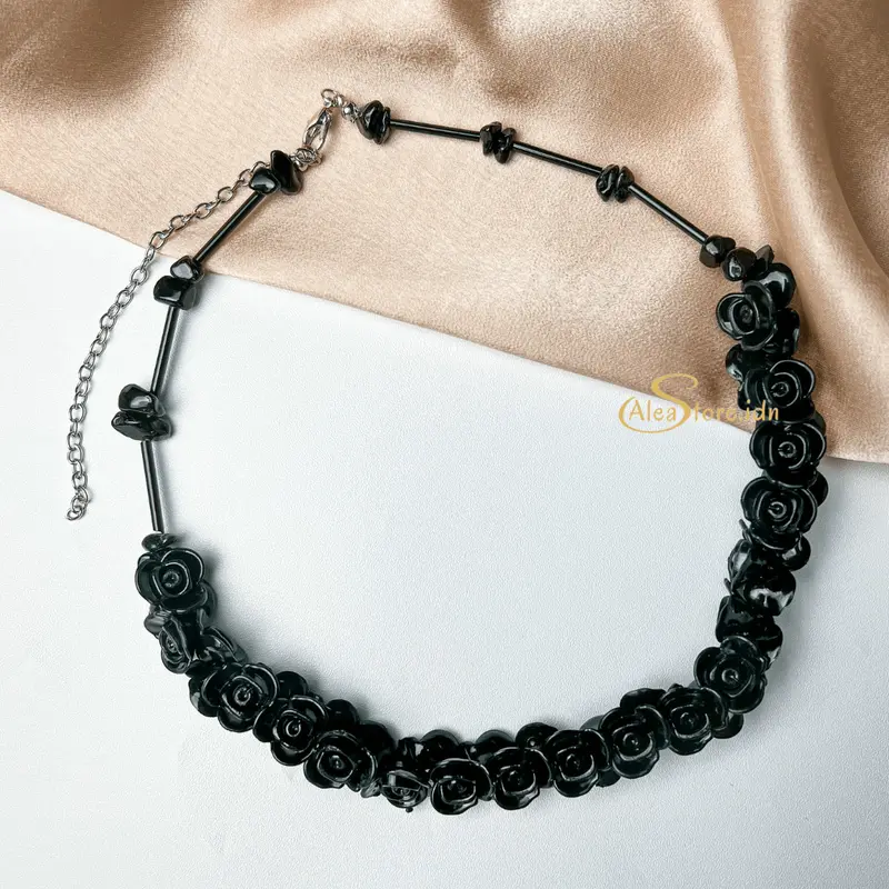 PART 2 - CRYSTAL BEADS NECKLACE CHOKER Kalung Mutiara Aesthetic Manik Hijab NonHijab Choker Handmade  KALUNG DAILY HIJAB FASHION CHOKER KOREAN NECKLACE 0