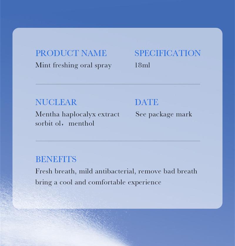 Product Introduction of SADOER Mint Fresh Mouth Spray Fresh Breath Lasting Fragrance Eliminating Halitosis Spray Oral Organic Breath Spray Restore Herbal 29