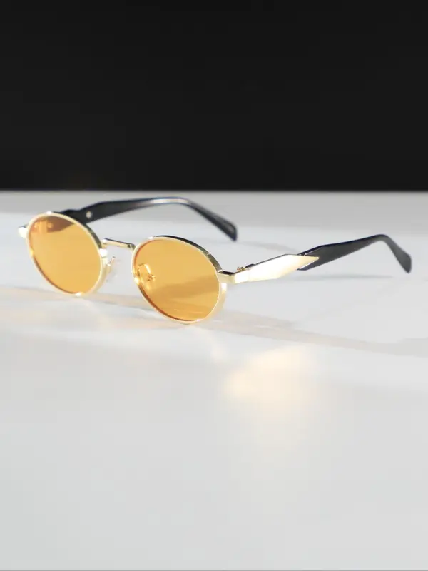Vintage Oval Frame Sunglasses, Trendy Casual Sunglasses for Women and Men, Fashion Accessories for Everyday Use and Outdoor Activities 0