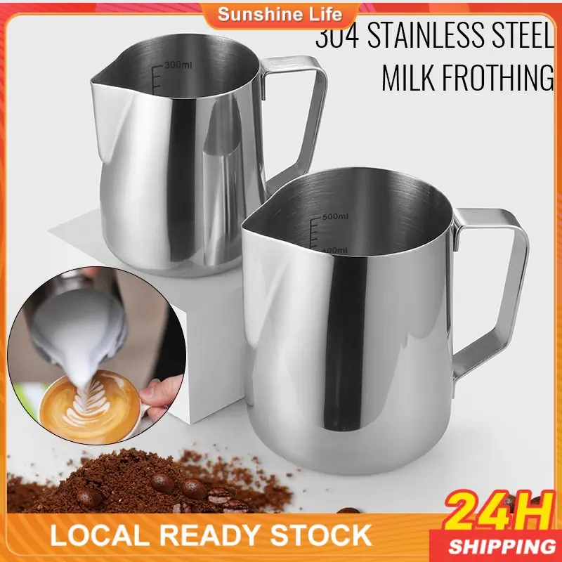 350ml/600ml 304 Stainless Steel Milk Frothing Jug Coffee Latte Serving Pitcher Jug Maker
