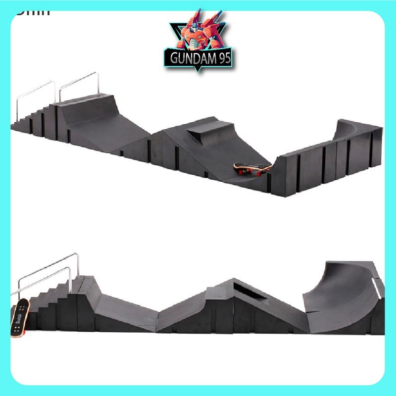 Ván trượt skateboard mini kèm đường ray cho người mới chơi, Bộ ván trượt ngón tay