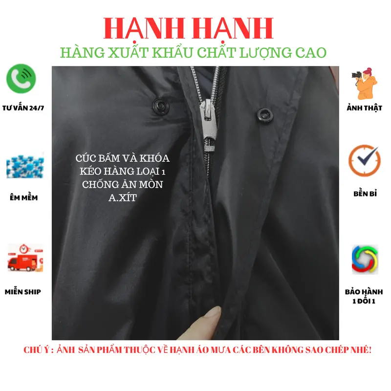1 bộ áo mưa 4 lớp kiêm áo gió dành cho nam nữ, cao cấp có dây rút mũ, 3 túi có khóa, gồm 1áo+1quần,  siêu chống nước dành cho người lớn và cho bé mũ liền thân - ĐEN 1 3