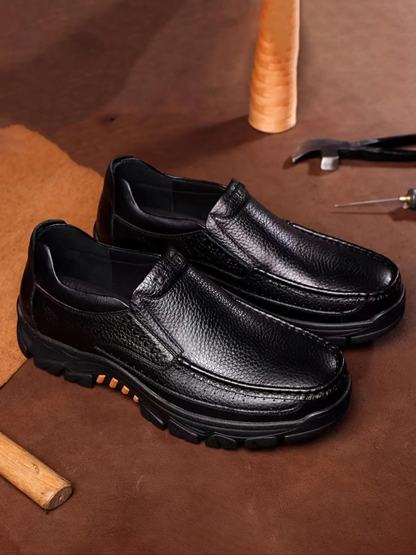 Men's Business Formal Slip-on Shoes, Casual Comfortable Pu Leather Flat Shoes for Daily Wear, Breathable Comfortable Shoes for Men for Work