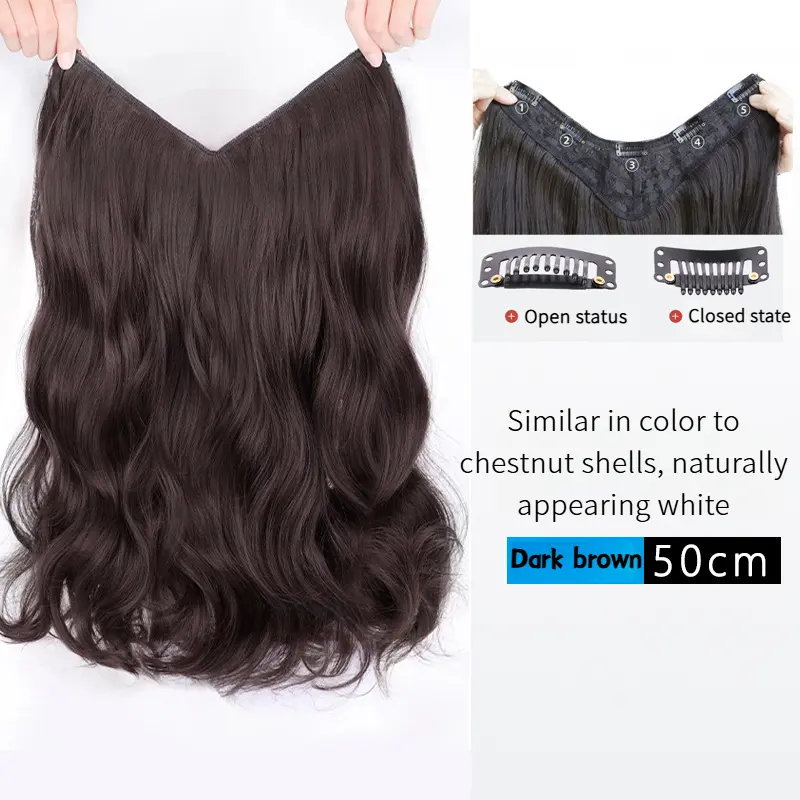 Bộ Tóc Giả Gợn Sóng Sâu, Một Mảnh, Tóc Xoăn Hình Chữ U, Trông Tự Nhiên Và Bồng Bềnh Tóc Nối 8