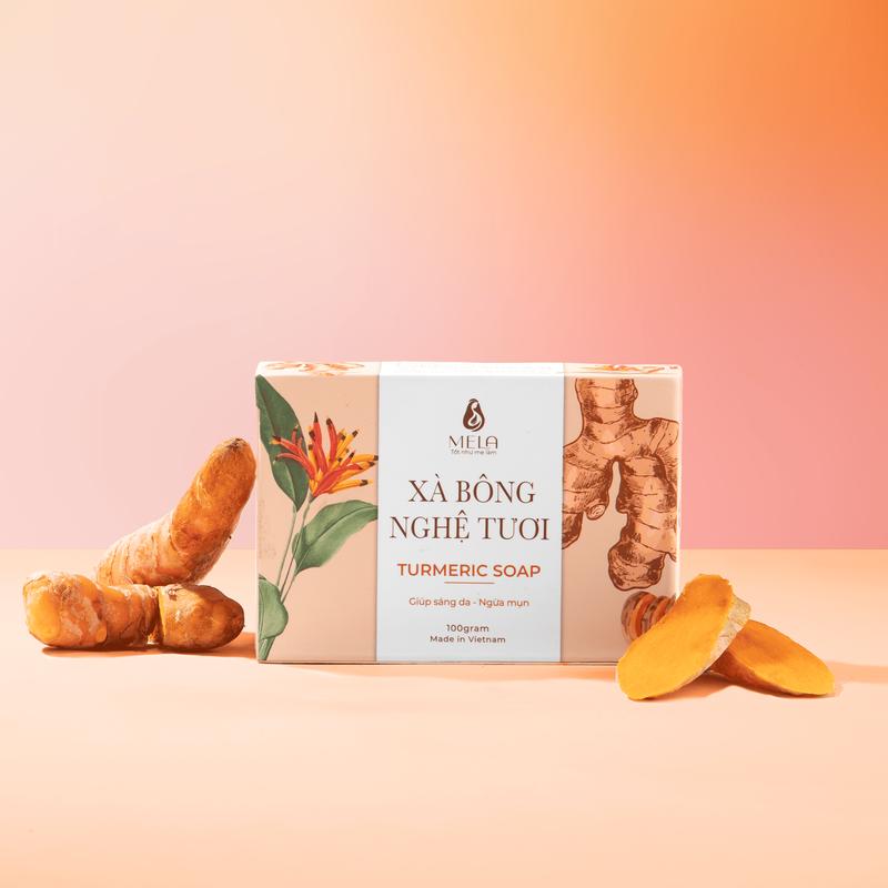 Xà bông nghệ Mela – Giúp làm sạch, hỗ trợ sáng da và ngăn ngừa mụn 100g ML05