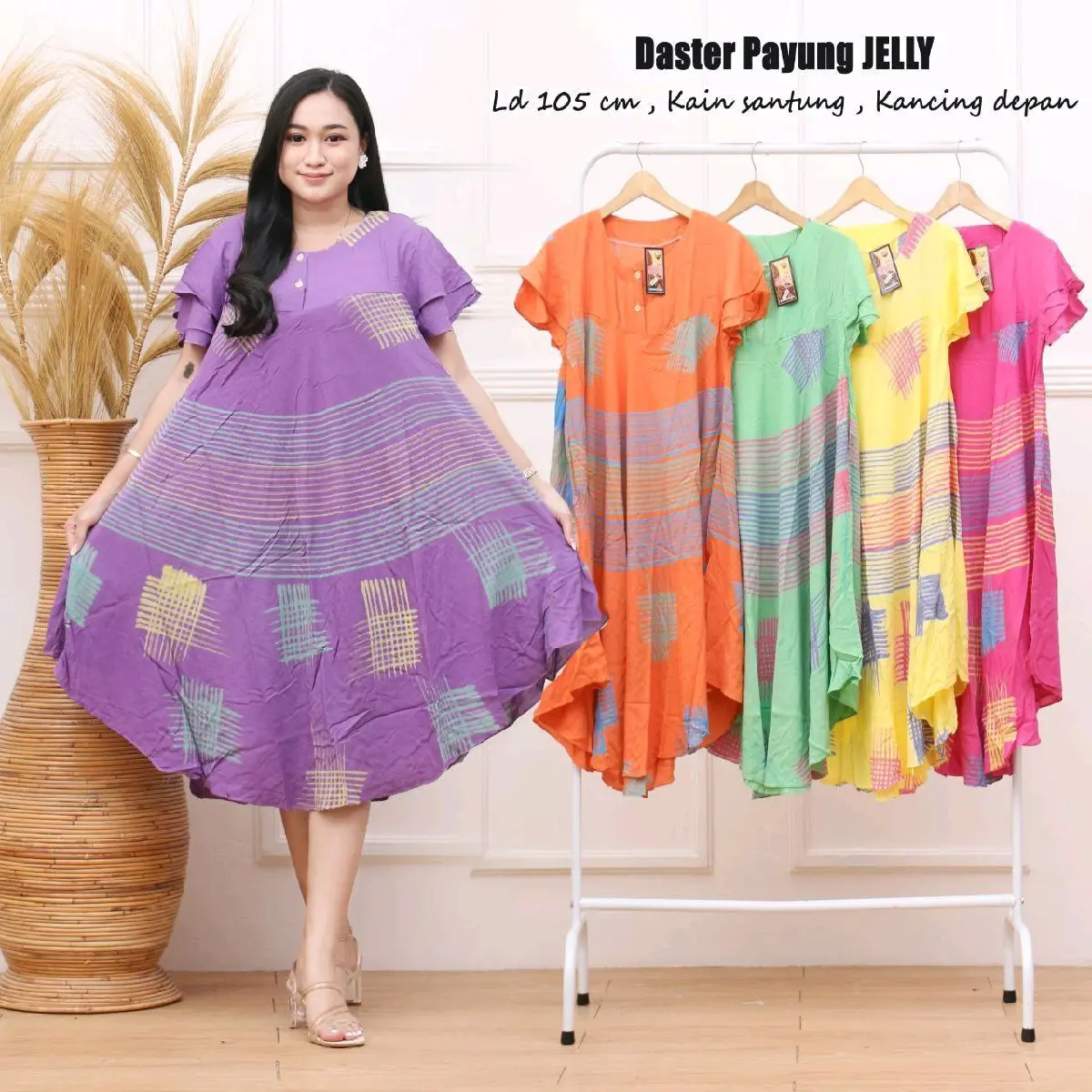 Daster Rayon Payung Klok Lebar Busui Adem Terlaris daster ayu poppy