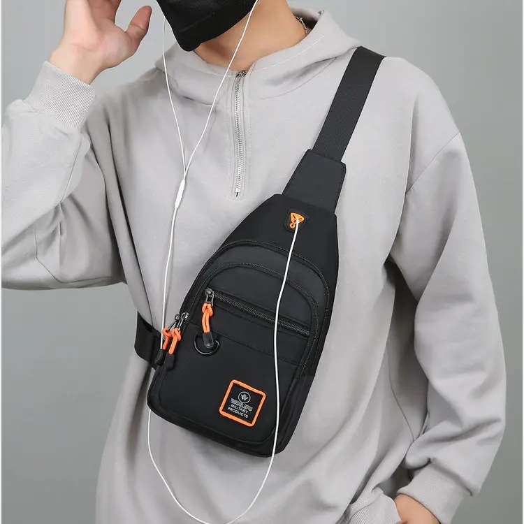 Túi nam vải canvas có lỗ tai nghe thích hợp đi làm đi chơi , để đồ dùng cá nhân điện thoại máy tính bảng kiểu dáng hàn quốc 7