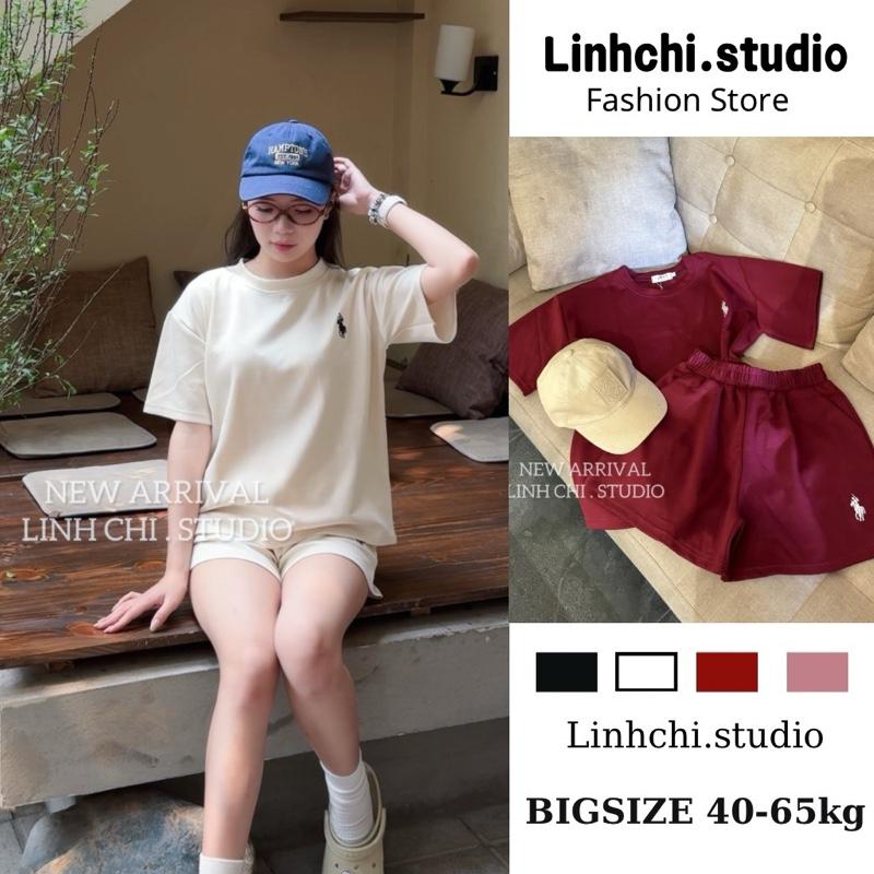 Set bộ cộc tay chất nỉ xốp thêu co dãn nhẹ_Linhchi.studio