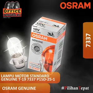 Osram Lampu Utama Motor Headlamp Pijar Honda Beat Dan Lainnya T19 M5 K1 Putih Kekuningan 2 each 7337 asli motorcycle reflektor