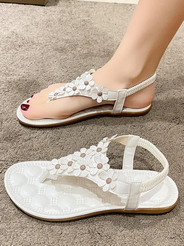 Women's Fashionable Flower Decorated Slip on Sandals, Casual Comfortable Lightweight Sandals for Summer, All-match Commuter Shoes for Work & Daily Wear 4