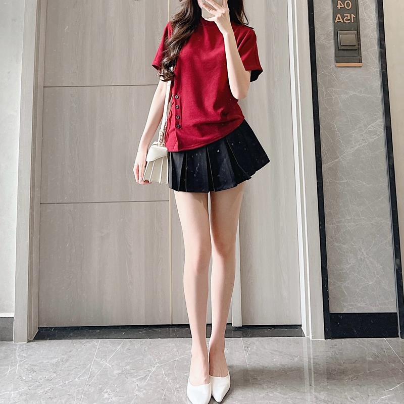 Áo cánh dơi cổ 3p đính khuy vạt chéo dễ mặc dễ phối đồ Samhyewear