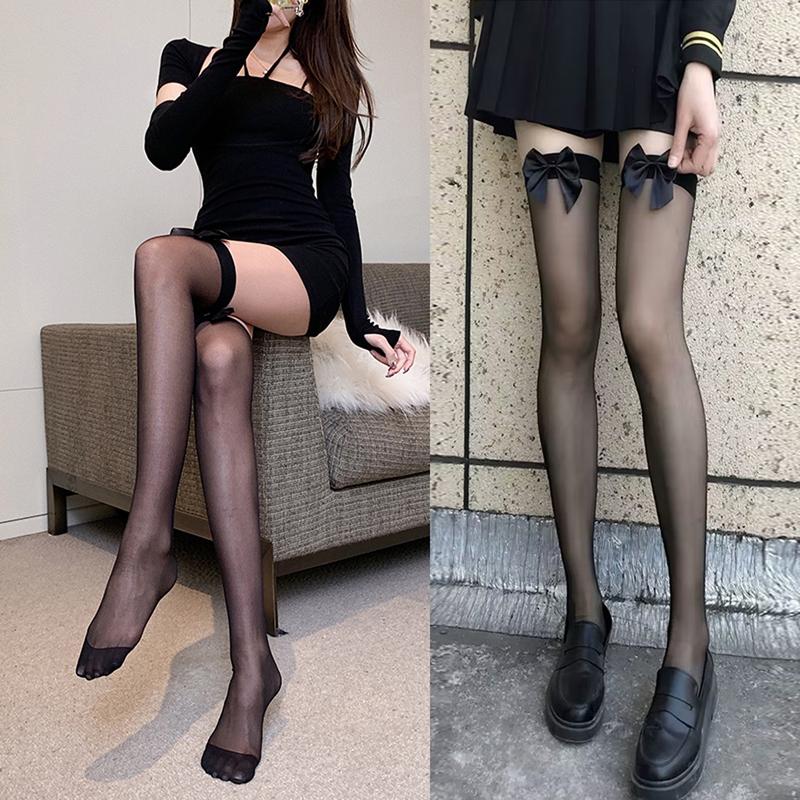 Product Introduction of Women Sheer Thigh High Socks Cute Bows Mesh Stockings over Knee Socks for Streetwear Clothing Accessories Fashion Fit 35