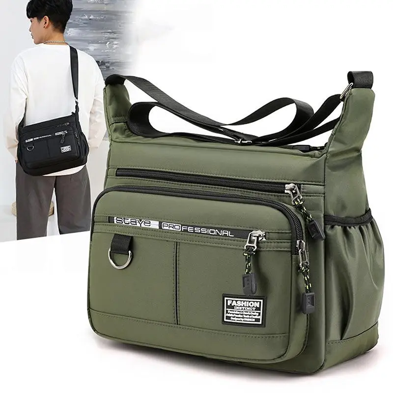 [Sports Life Outdoor Shop]1Pcs Fashion Bag Multifunction Large Capacity Bag Shoulder Bags Waterproof and Wear-resistant Backpack with Multiple Pockets for Business Leisure Men's Crossbody Bag