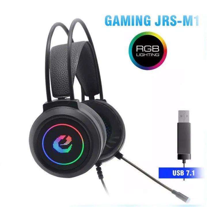 Tai nghe chụp tai monster gaming headset Bass căng to có dây kèm micro 7.1 USB - Kem Earphone chống ồn thiết kế sành điệu