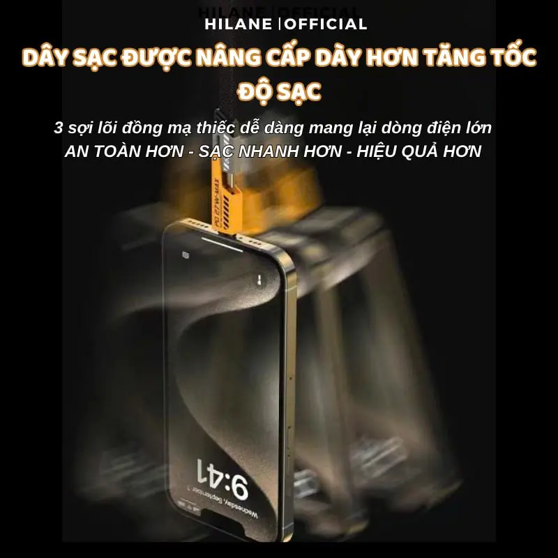 Combo 3 Cáp Sạc Nhanh Kèm 1 Củ Sạc 68W  Đa Năng 5