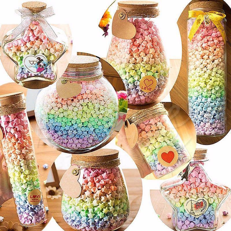 Giấy Origami, Thiết Kế Ngôi Sao May Mắn Phát Sáng "Tôi Tình Yêu Bạn", Gấp, 1 Túi, Thiết Kế Ngôi Sao Điều Ước May Mắn, # 420904