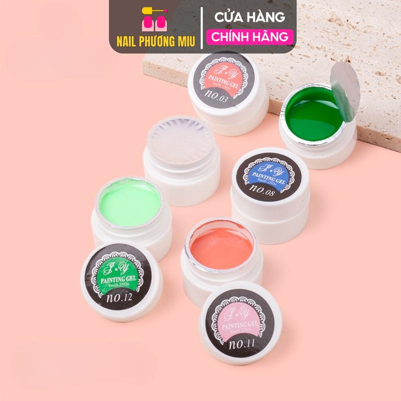 Set Gel Vẽ 12 Màu 8ml/hũ Đậm Đặc Dễ Vẽ Nail, Vẽ Nổi, Sơn Gel Tạo Loang Chính Hãng Chuyên Dùng Làm Móng Nail Phương Miu Nữ Women