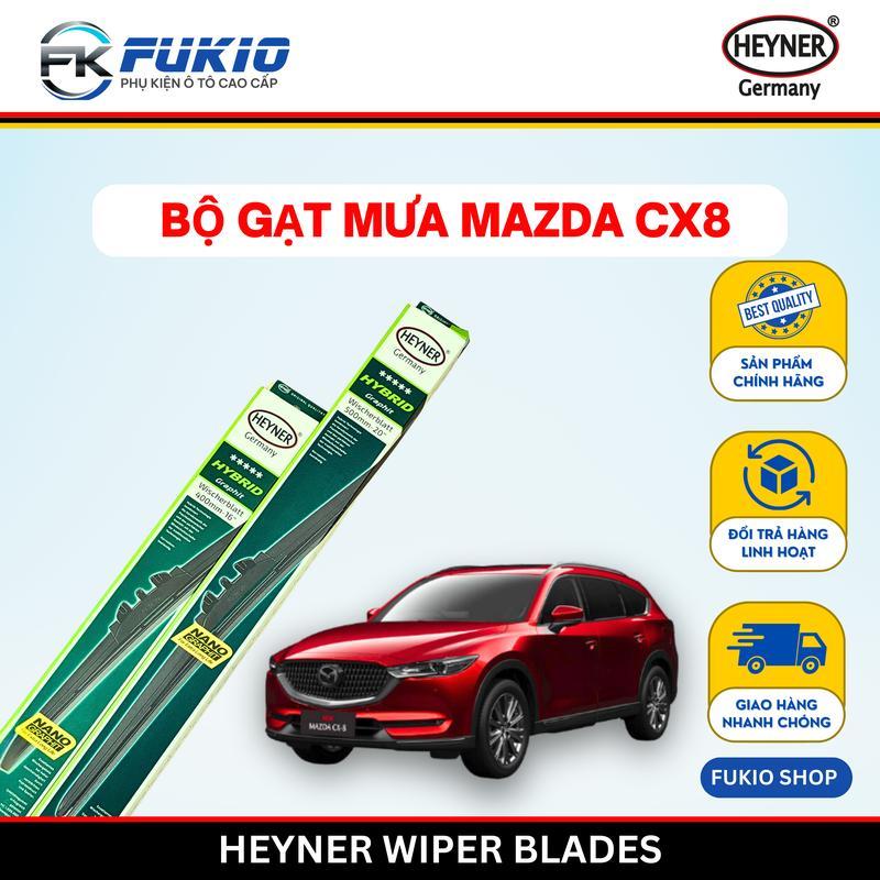[ GẠT MƯA CX8 ] Bộ Gạt Mưa HEYNER Hybrid Nano Thân Mềm Cao Su Xe MAZDA CX 8 (2019-nay) 24-18 inch | FUKIO Phụ Kiện Ô Tô