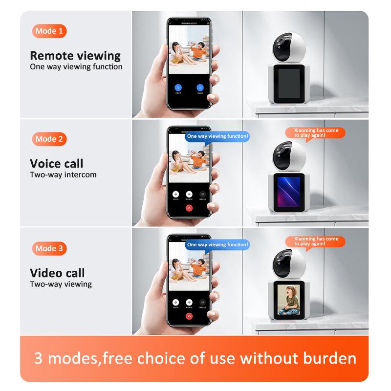 Product Introduction of Intelligent surveillance camera visual two-way video call one-click call home baby monitor with screen 5