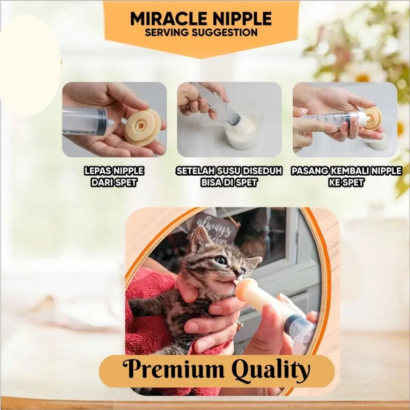 PET MIRACLE NIPPLE KITTEN ANAK KUCING DOT DODOT EMPENG SUSU BAYI KUCING BARU LAHIR FEFARM 3