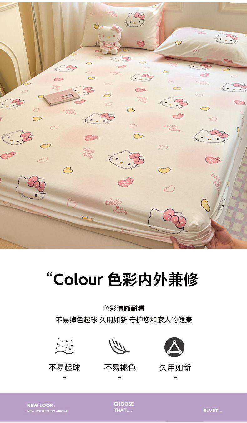 Product Introduction of 2025 Hello Kitty Children's Pure Cotton Fitted Sheet Bed Cover Full Cotton KT Cat Hello Kitty Cartoon Bed Sheet Student Mattress Cover 10