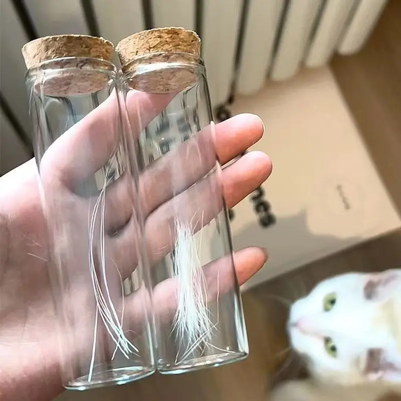 Chai lưu trữ lông và râu cho thú cưng, đồ lưu niệm cho chó và mèo, thích hợp cho người sưu tập