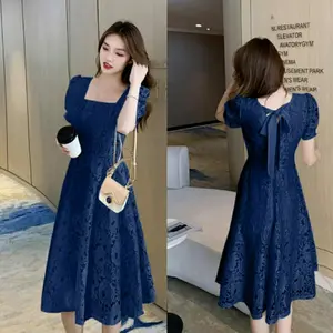 Dress Gamel / Dress Wanita Kekinian / Gaun Pesta Elegan Mewah / Recommended Dress One / Outfit Wanita Kekinian / Dress Brukat / Gaun Pesta Simple [MC] panjang formal