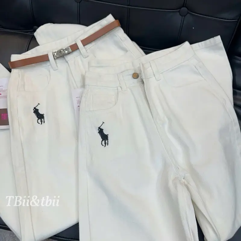 ￼Quần Bò Jeans Nữ Ống Rộng Thêu  Horse Cạp Cao Siêu Hách Dáng Cực Đỉnh - Ong, Women ( Nhắn tin hoặc để lại ghi chú để chọn sai )