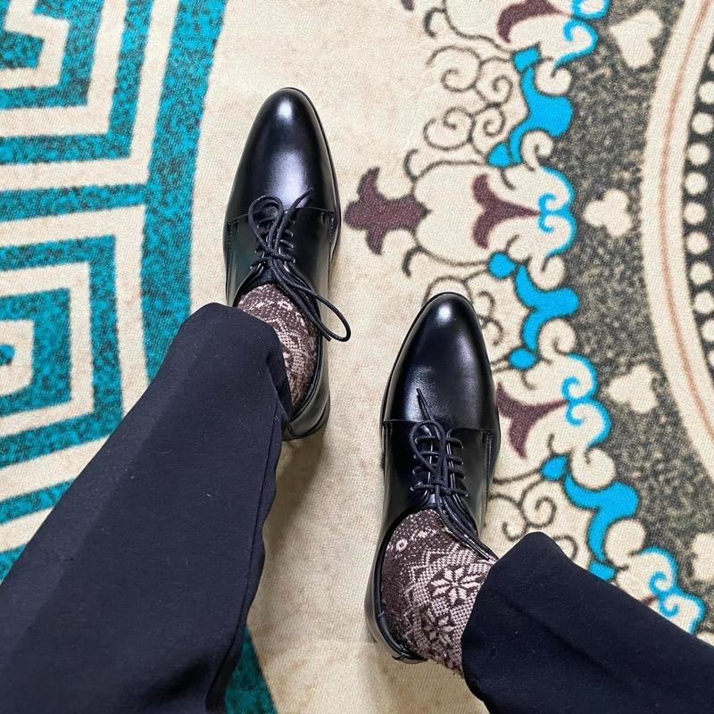  Giày Da Bò Đế Cao Su - Giày Derby Nam Buộc Dây - Giày Da Nam - Khâu Đế - Bảo Hành 12 Tháng 