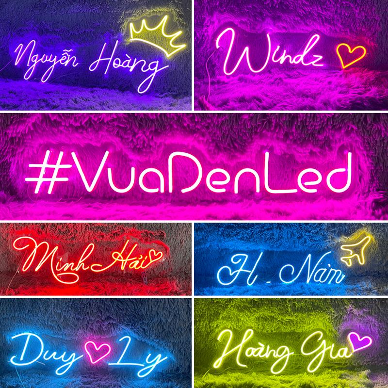 Đèn Neon theo yêu cầu, đèn led chữ theo tên dán tường decor phòng, logo biển hiệu quán cafe, quán nhậu, quán bar, ...