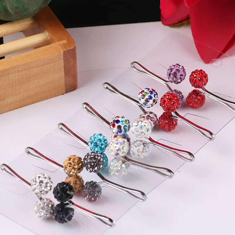 New type of diamond ball flat needle women's cap needle handmade rhinestone scarf clip positioning needle clothing bead needle pin women's jewelry handsock  velocity